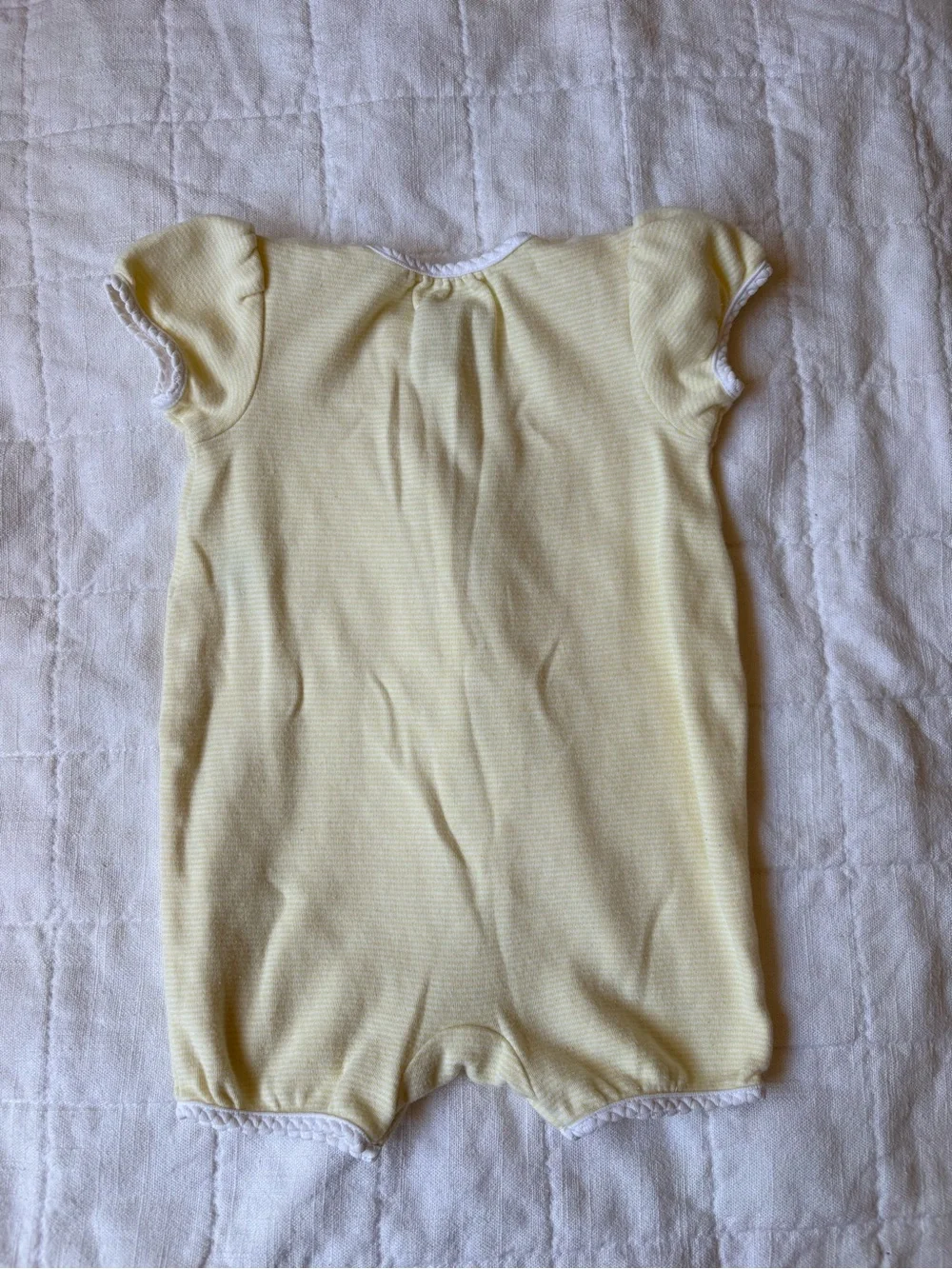 Ralph Lauren Smocked Classic Yellow Striped Baby Girl One-Piece Romper 9 Months